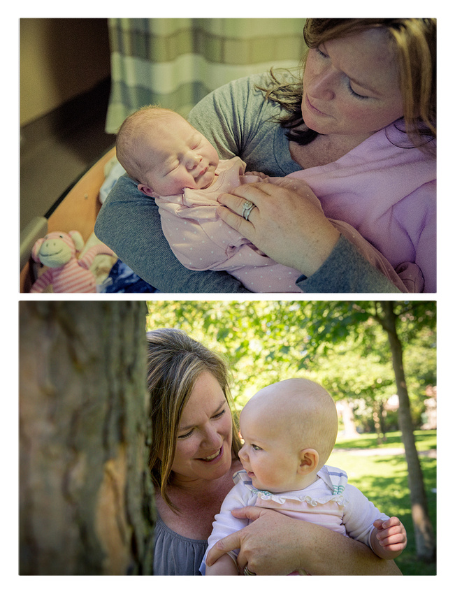 Then and now: 1-day-old baby girl, and same baby girl 5 months later